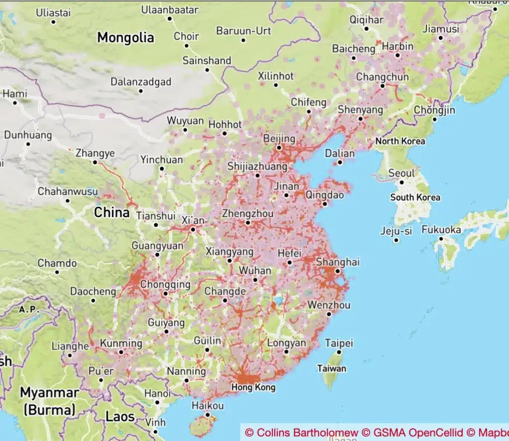 china mobile coverage map